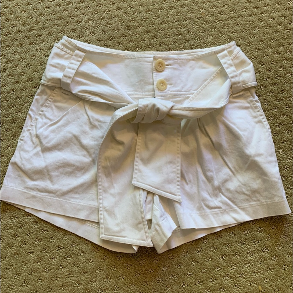 Catherine Malandrino High Wasted White Bow Shorts